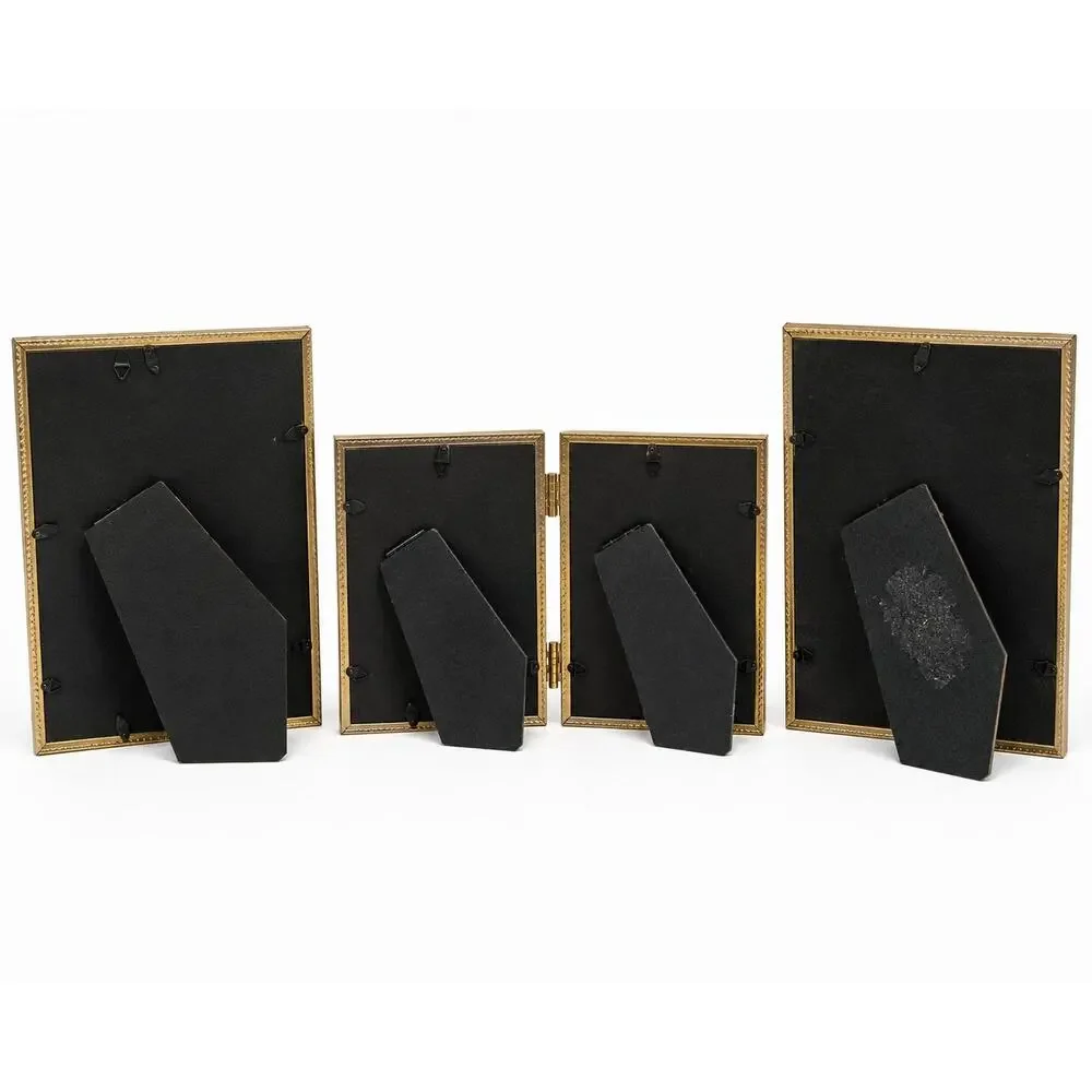 Vintage Gold Picture Frame Set Classic Brass Style Home Decor